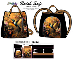 MOB B - Panel k ušití - Batoh Safe - kolibřík fotonávod v popisu produktu