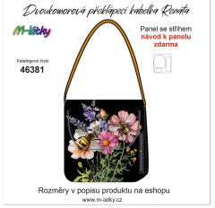 MOB Panel se střihem -  Kabelka Renata - dvoukomorová překlápěcí - krásenky (cosmos) návod k panelu zdarma - více v popisu produktu