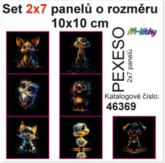 MOB Set 14ti panelů o rozměru 10x10 cm (PEXESO 2x7 obrázků) - roztomilá zvířátka náš tisk na objednávku