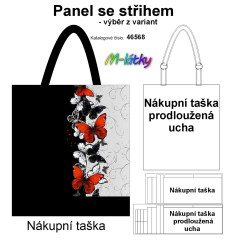 MOB Panel se střihem - nákupní taška - červení a černí motýli výběr z typu a materiálu