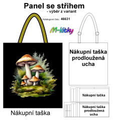 MOB Panel se střihem - nákupní taška - houby výběr z typu a materiálu