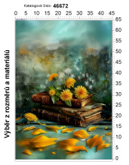 MOB Panel bez střihu - knihy v pampeliškách tisk na objednávku výběr z rozměrů a materiálů