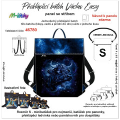 MOB Panel  batoh Václav Easy - znamení býk panel se střihem na objednávku