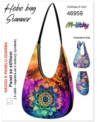 MOB Panel k ušití  - Hobo bag Summer - barevná mandala - výběr z materiálů