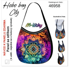 MOB Panel k ušití  - Hobo bag City - barevná mandala - výběr z materiálů