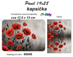 MOB Kapsička k nákupní tašce/kosmetická taštička - vlčí máky Panel k ušití - náš tisk na objednávku