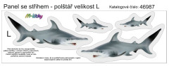MOB Panel k ušití  - 3D dekorativní polštář velikost L - Žralok výběr z variant