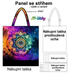 MOB Nákupní taška - barevná mandala panel se střihem náš tisk na objednávku