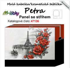 OB Panel k ušití - kosmetická taštička Petra - Paříž - Eiffel v růžích vlastní tisk na objednávku - výběr z variant