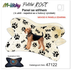 MOB Panel k ušití  - Relaxační (čtecí) polštář KOST - Erdelteriér výběr z variant