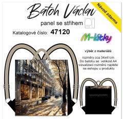 MOB Panel se střihem -  Překlápěcí batoh Václav Classic - Paříž návod k panelu zdarma - více v popisu produktu