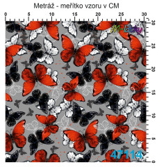 MOB Metráž kolekce motýli náš tisk na objednávku – výběr z materiálů