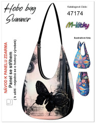 MOB Panel k ušití  - Hobo bag Summer - vintage černý motýl - výběr z materiálů