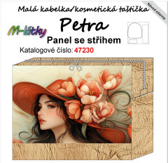 OB Panel k ušití - kosmetická taštička Petra - dáma s tulipány vlastní tisk na objednávku - výběr z variant