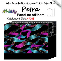 OB Panel k ušití - kosmetická taštička Petra - Třpytivé stuhy vlastní tisk na objednávku - výběr z variant