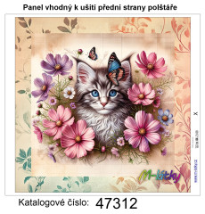 MOB Panel k ušití  - dekorativní polštář - vintage kotě výběr z variant