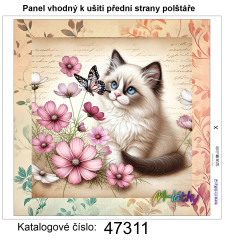 MOB Panel k ušití  - dekorativní polštář - vintage kotě výběr z variant