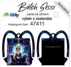 MOB Panel se střihem -  Překlápěcí batoh Sissi - magická mainská mývalí kočka návod k panelu zdarma - více v popisu produktu  - stáhněte si doplňkový střih k umístění magnetického zapínání