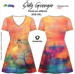 OB F - Panel se střihem - dámské šaty Georgia -  strom života v západu slunce Digitální tisk m-látky - výběr z variant  střih Fazonetka