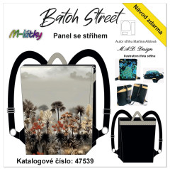 MOB D - Panel k ušití - Batoh Street - střih Martina Alblová - palmy fotonávod v popisu produktu