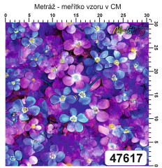 OB Metráž malovaná drobná kvítka náš tisk na objednávku – výběr z materiálů