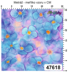 OB Metráž malované květy hortenzie náš tisk na objednávku – výběr z materiálů