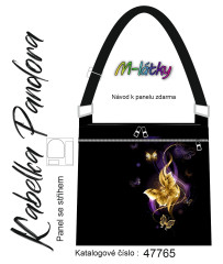 MOB Panel k ušití - Crossbody kabelka Pandora - zlatí motýli (nejedná se o metalický tisk) vlastní tisk na objednávku - výběr z variant