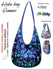 OB Panel k ušití  - Hobo bag Summer - pomněnky - výběr z materiálů