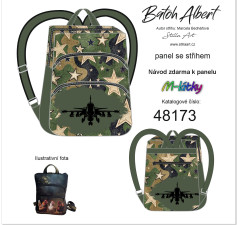MOB B Panel se střihem batoh Albert - army letadlo fotonávod v popisu produktu - výběr z rozměrů