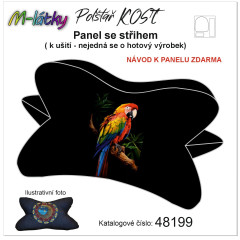 MOB Panel k ušití  - Relaxační (čtecí) polštář KOST - papoušek výběr z variant