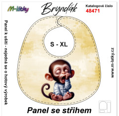 MOB Bryndák S-XL - ospalá zvířátka - opice Panel se střihem - fotonávod v popisu produktu