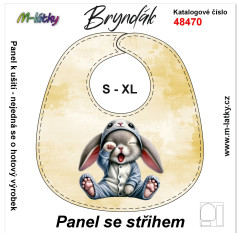 MOB Bryndák S-XL - ospalá zvířátka - králík Panel se střihem - fotonávod v popisu produktu