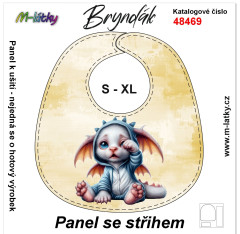 MOB Bryndák S-XL - ospalá zvířátka - dráček Panel se střihem - fotonávod v popisu produktu