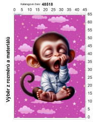 MOB Panel - výběr z rozměrů - ospalá zvířátka - opice Materiál - výběr z variant