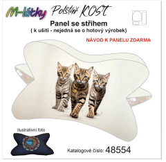 MOB Panel k ušití  - Relaxační (čtecí) polštář KOST - kočky výběr z variant