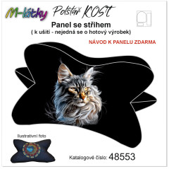 MOB Panel k ušití  - Relaxační (čtecí) polštář KOST - Mainská mývalí kočka výběr z variant