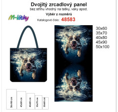 MOB Dvojitý zrcadlový panel - výběr z rozměrů - pes plavec - Americký stafordširský teriér