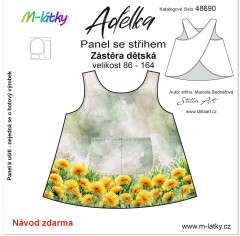 MOB B - Panel se střihem - šatová zástěra Adélka - pampelišky
