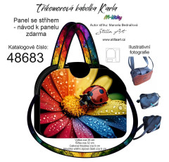MOB B - Panel k ušití - Tříkomorová kabelka Karla - střih Stilla Art (Marcela Bednářová) - beruška fotonávod v popisu produktu