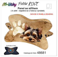 MOB Panel k ušití  - Relaxační (čtecí) polštář KOST - Jorkšírský teriér výběr z variant