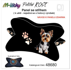 MOB Panel k ušití  - Relaxační (čtecí) polštář KOST - jorkšírský teriér výběr z variant