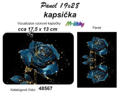 OB Kapsička k nákupní tašce/kosmetická taštička - magická růže Panel k ušití - náš tisk na objednávku