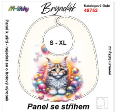 MOB Bryndák S-XL - ospalá zvířátka - mainská mývalí kočka v bublinách Panel se střihem - fotonávod v popisu produktu