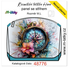 MOB Panel - kosmetická taštička  Hana - Vintage kompas vlastní tisk na objednávku - výběr z variant