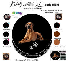 MOB Panel k ušití  - kulatý pelíšek(podsedák) - velikost XL (cca 98 cm) - Rhodéský ridgeback výběr z variant materiálů a barevných kombinací