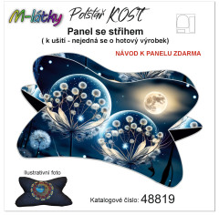 MOB Panel k ušití  - Relaxační (čtecí) polštář KOST - Magické pampelišky výběr z variant