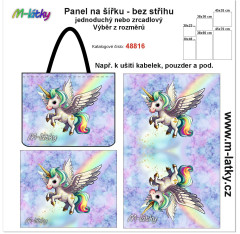 MOB Panel na šířku jednotlivý/dvojitý zrcadlový - jednorožec digitální tisk m-látky -  výběr z variant