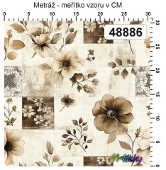 OB Vzor - Kolekce ze staré truhly - květy výběr z variant materiálu - vlastní tisk na objednávku