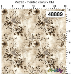 OB Vzor - Kolekce ze staré truhly - květy výběr z variant materiálu - vlastní tisk na objednávku