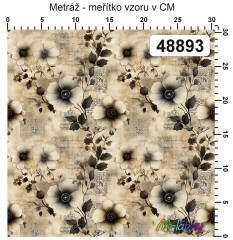 OB Vzor - Kolekce ze staré truhly - květy výběr z variant materiálu - vlastní tisk na objednávku